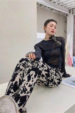 Butterfly Seam Detailed Mesh Top