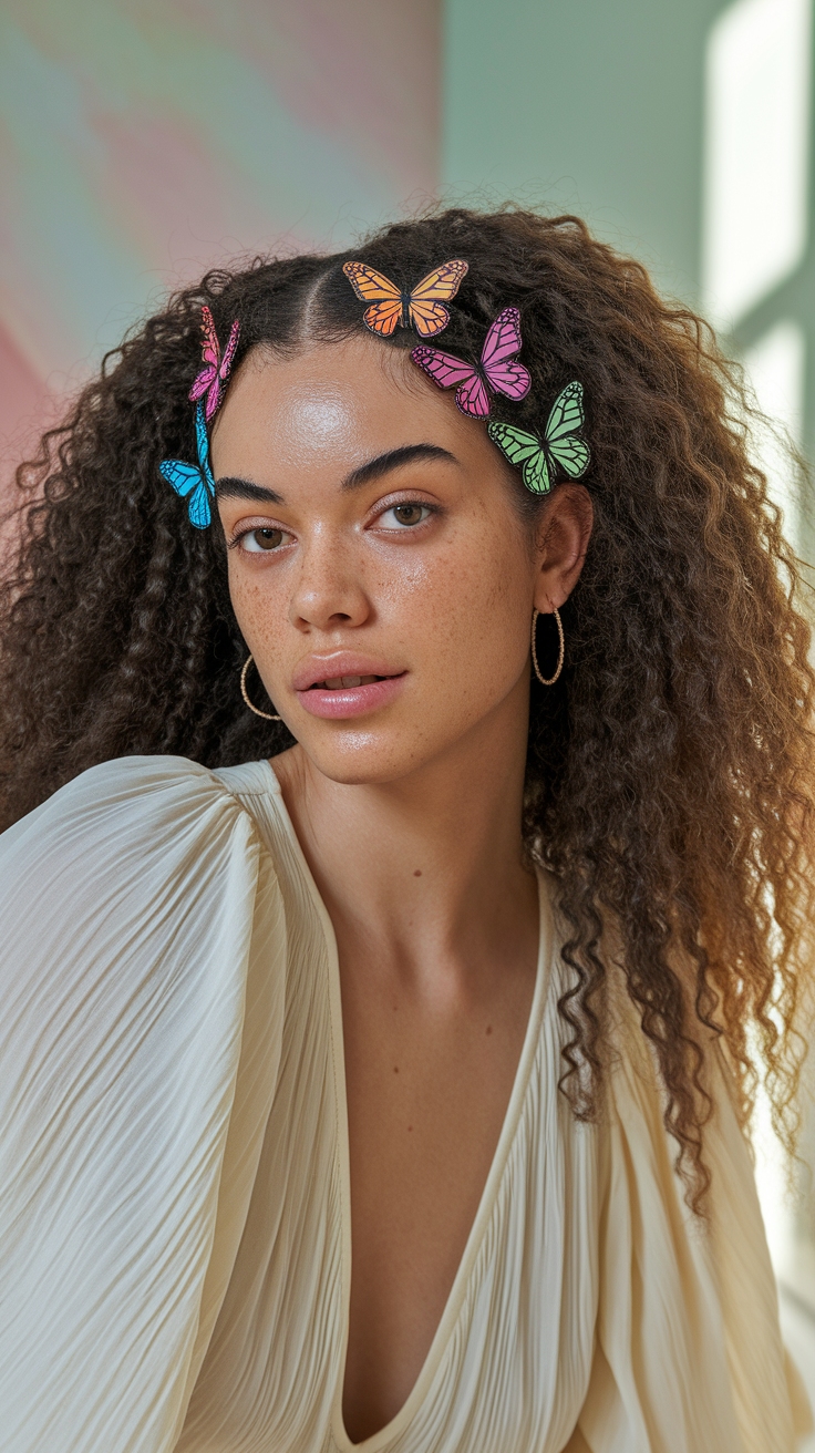 Charming Butterfly Clips Curly Hair Styles to Try outfit idea