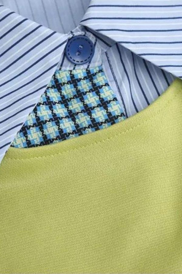 Buttoned Sleeved Patchwork Shirt