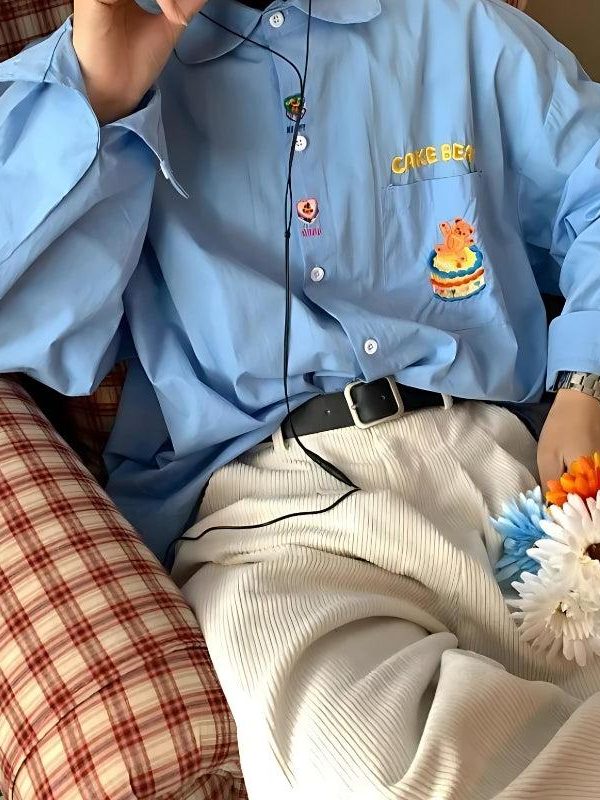 Cake Bear Embroidered Shirt