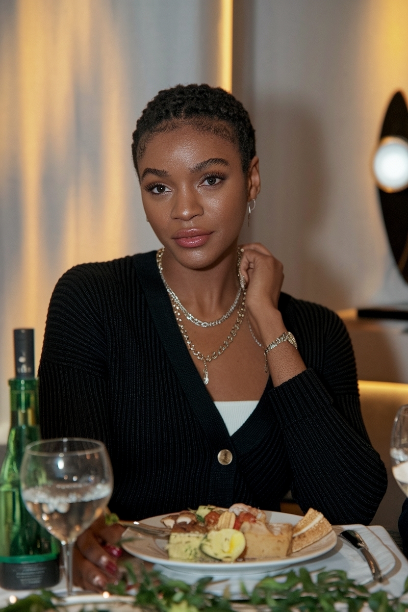 Cardigan Outfit Black Women Dinner: Dress Up with Ease outfit idea