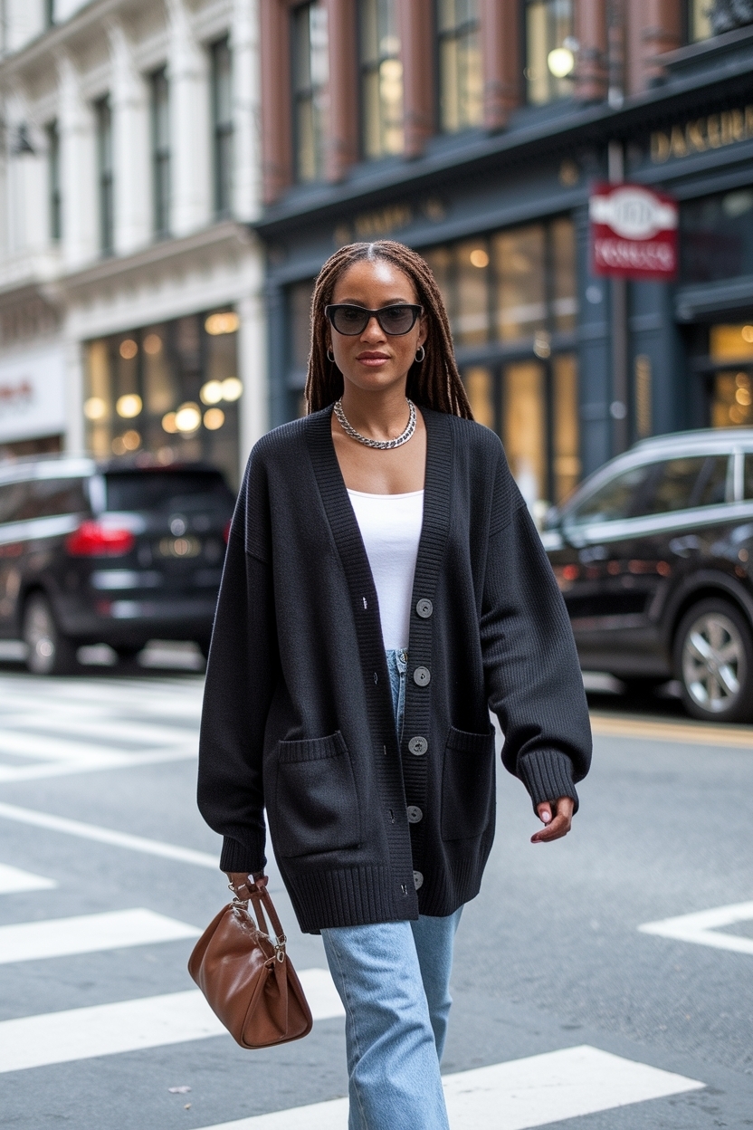 Cardigan Outfit for Black Women with Dunks: Style Tips outfit idea