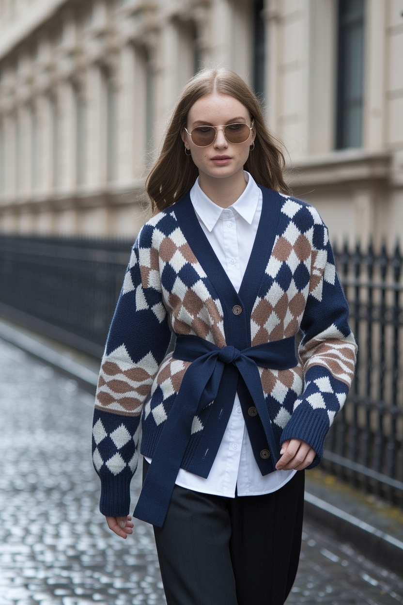 Cardigan with Tie Outfit Women: Chic and Cozy outfit idea