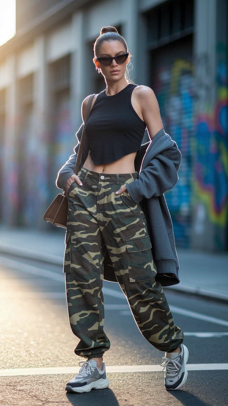 How to Rock a Cargo Camo Pants Outfit This Summer outfit idea