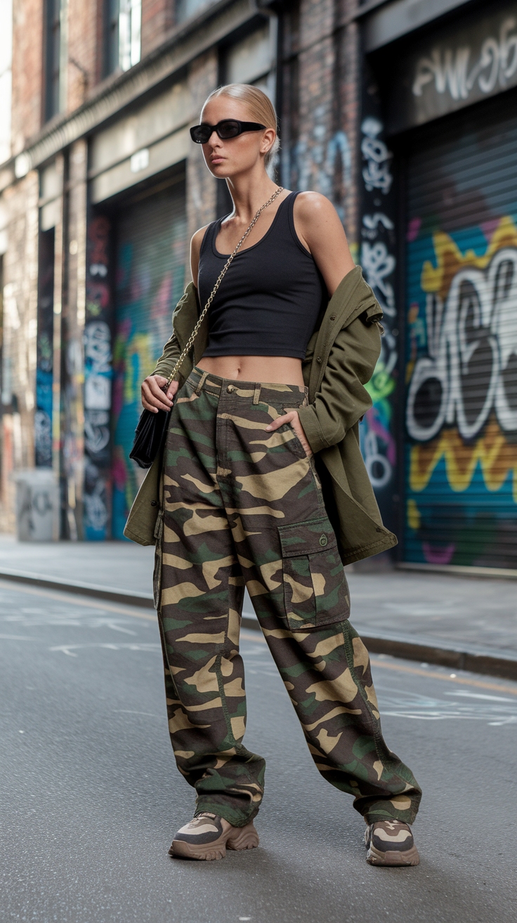 Versatile Cargo Camo Pants for Every Style outfit idea