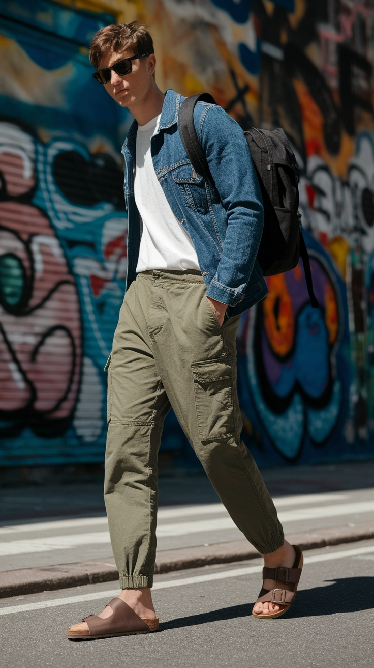 How to Wear Cargo Pants with Sandals Effortlessly outfit idea