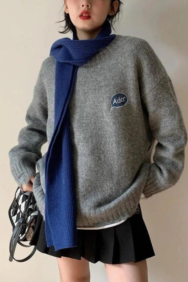 Cartoon Embroidered Knitted Sweater