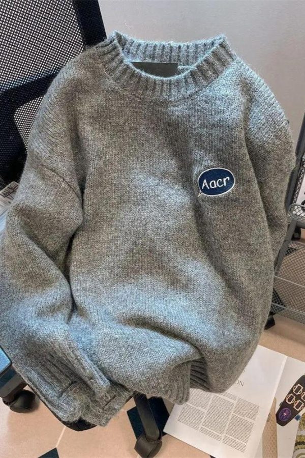 Cartoon Embroidered Knitted Sweater