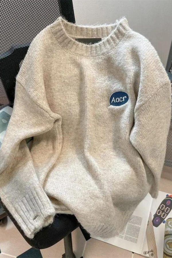 Cartoon Embroidered Knitted Sweater