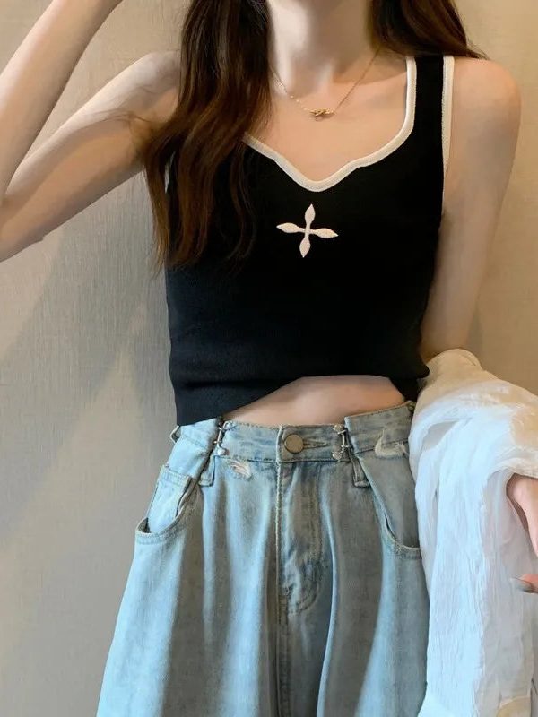 Casual Knitted Crop Top