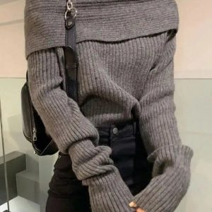 Casual Off Shoulder Knitted Sweater