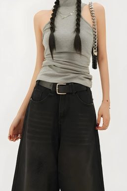 Casual Wide Leg Denim Shorts