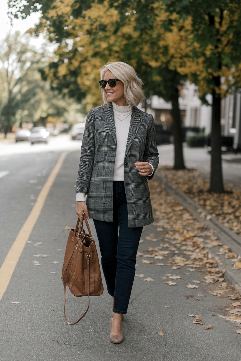 Casual Fall Outfits for Women Over 40 Je: Stylish Jeans outfit idea