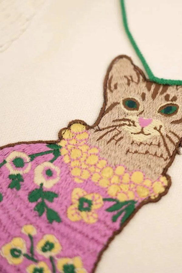 Cat Embroidered Sweater