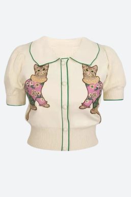Cat Embroidered Sweater