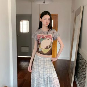 Cat Graphic Sheer Top