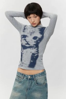 Cat High Neck Top