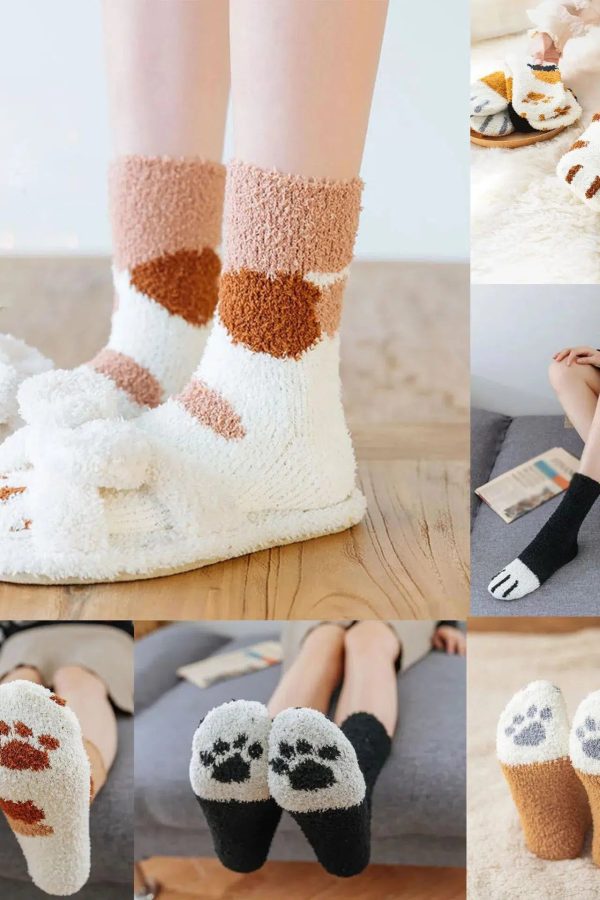 Cat Paw Plush Socks