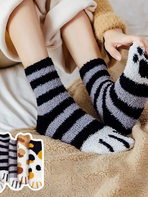 Cat Paw Plush Socks