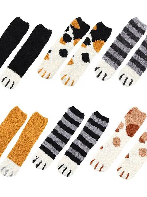 Cat Paw Plush Socks