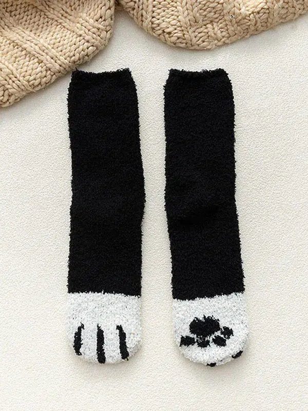 Cat Paw Plush Socks