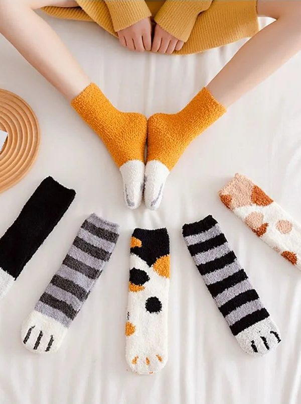 Cat Paw Plush Socks
