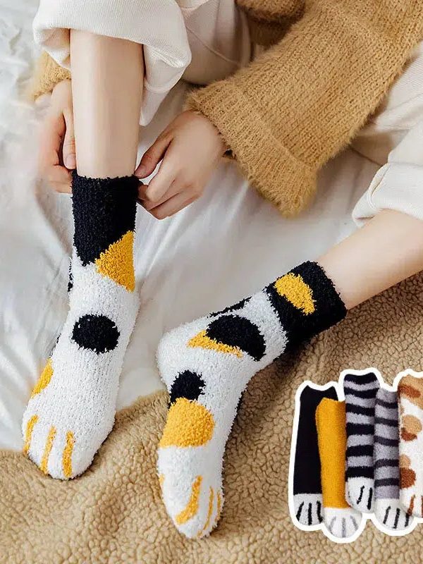Cat Paw Plush Socks