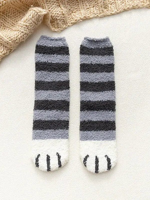 Cat Paw Plush Socks