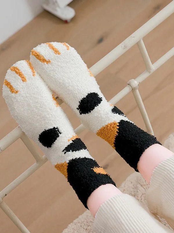 Cat Paw Plush Socks