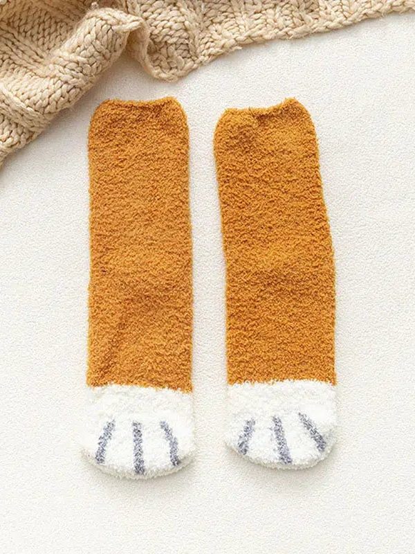 Cat Paw Plush Socks