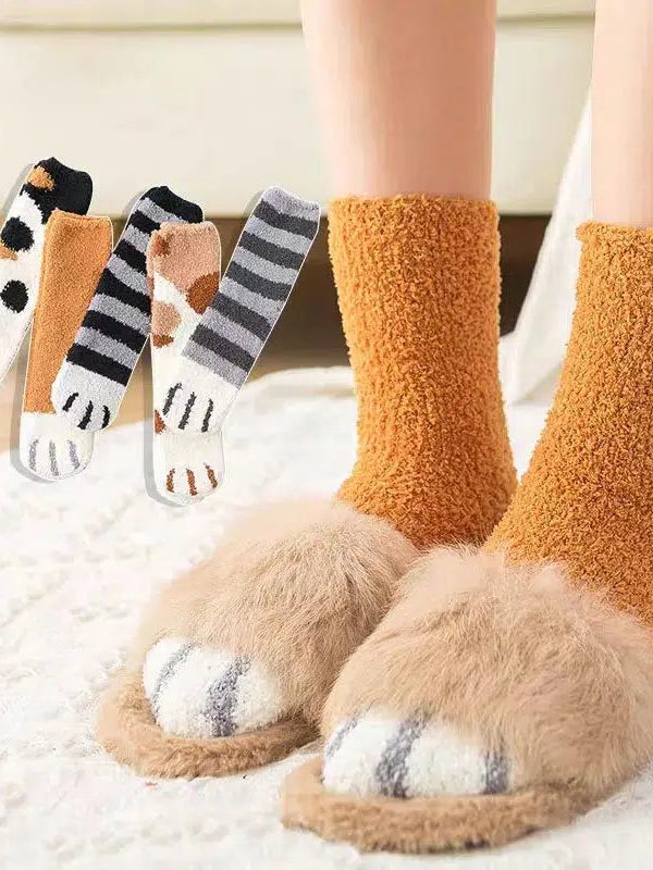 Cat Paw Plush Socks