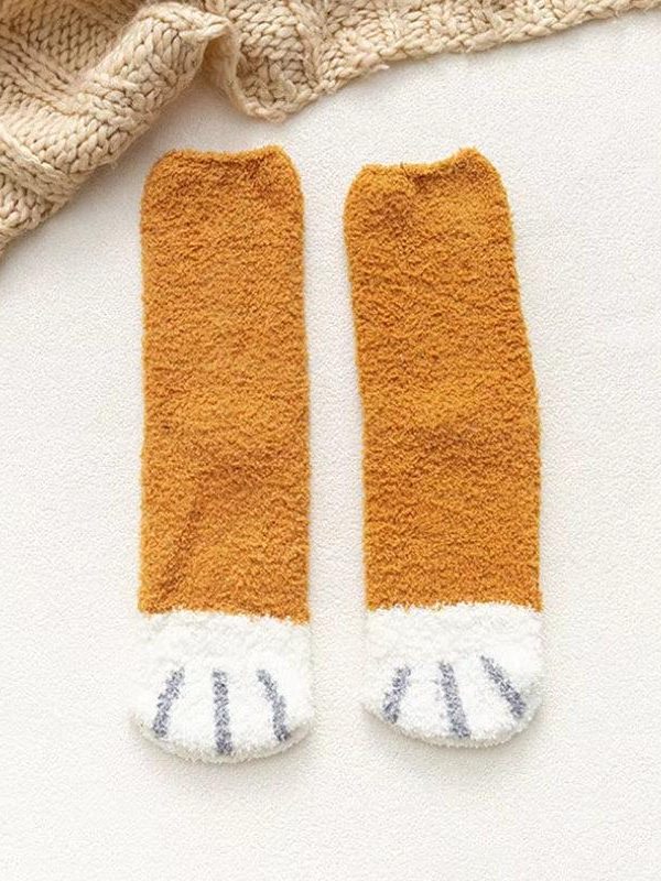 Cat Paw Plush Socks