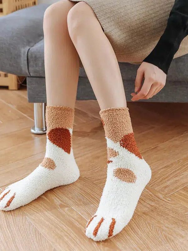 Cat Paw Plush Socks