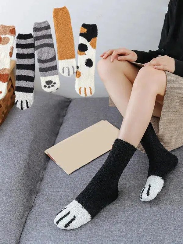 Cat Paw Plush Socks