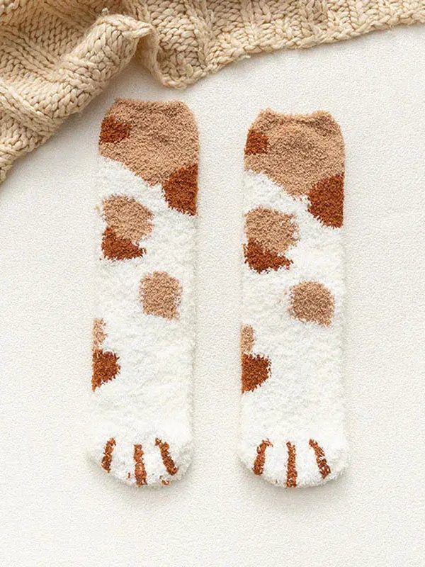 Cat Paw Plush Socks