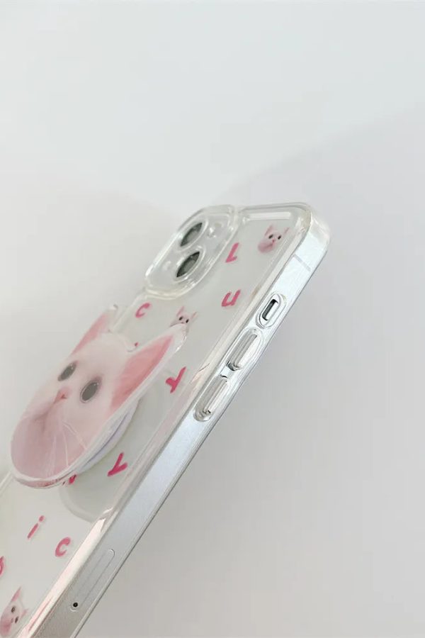 Cat Popsocket Clear Phone Case