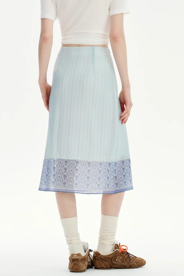 Cat Print Midi Skirt