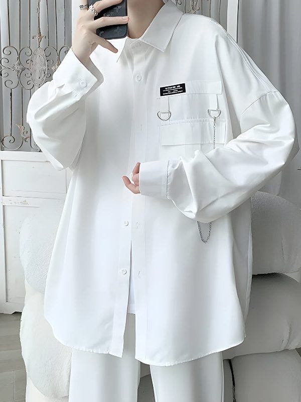 Chain Detailed Long Sleeve Shirt