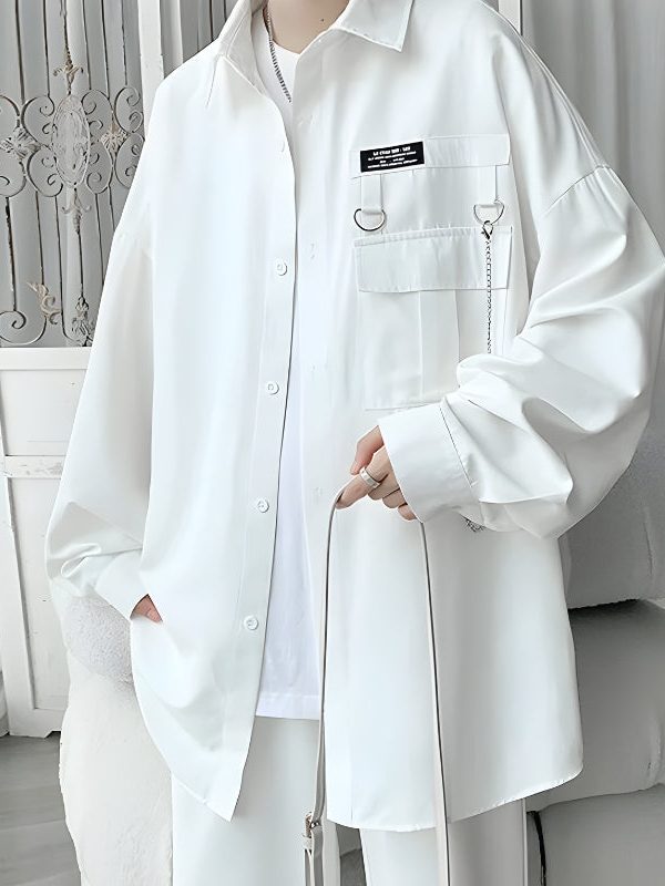 Chain Detailed Long Sleeve Shirt