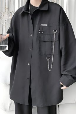 Chain Detailed Long Sleeve Shirt