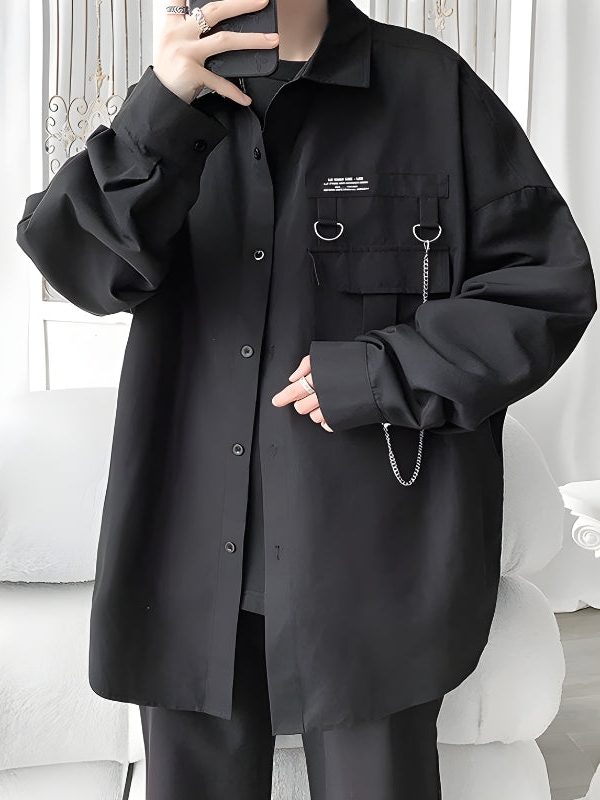 Chain Detailed Long Sleeve Shirt