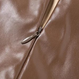 Chain Strap Faux Leather Mini Dress