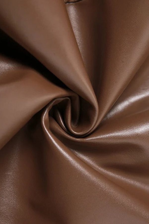 Chain Strap Faux Leather Mini Dress