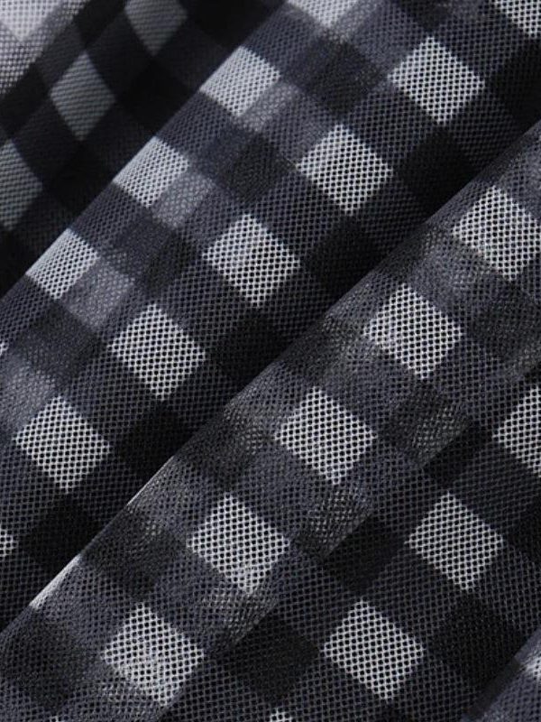 Checkered Strapless Top & Mini Skirt Two Piece Set