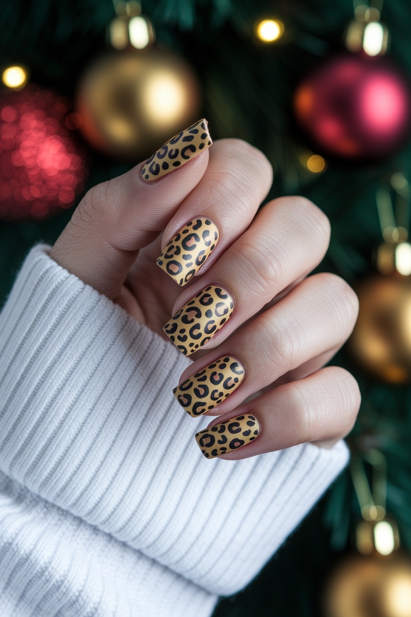 Cheetah Print Christmas Nails: Festive and Fun Ideas outfit idea