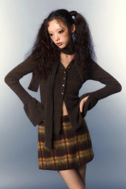 Chelsea Collar Scarf Tie Knitted Cardigan