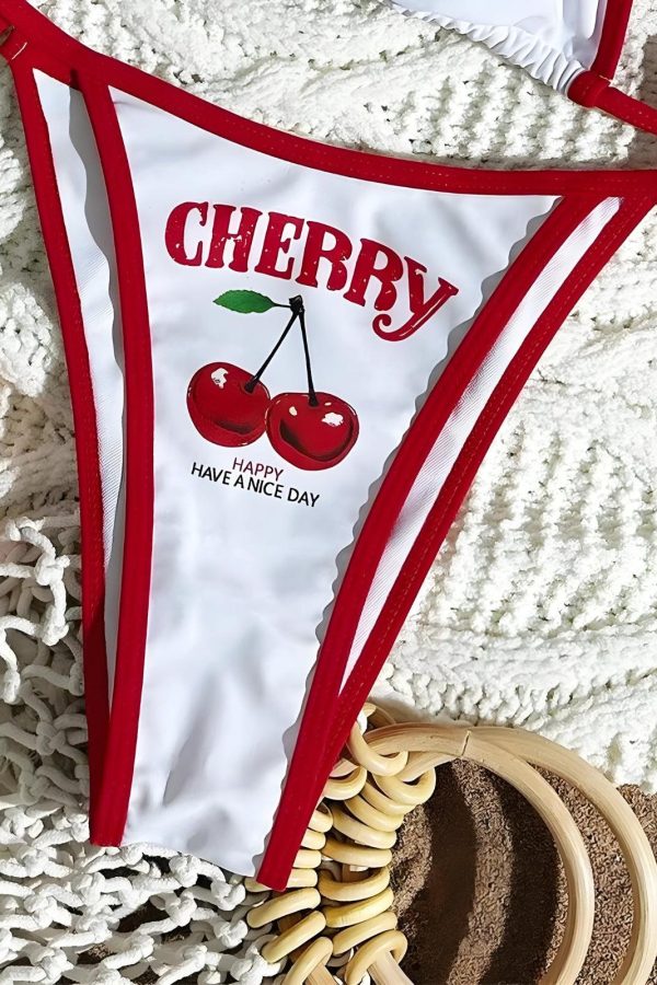 Cherry Crop Top & Bikini Set
