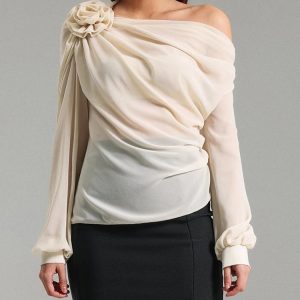 Chiffon One Shoulder Top