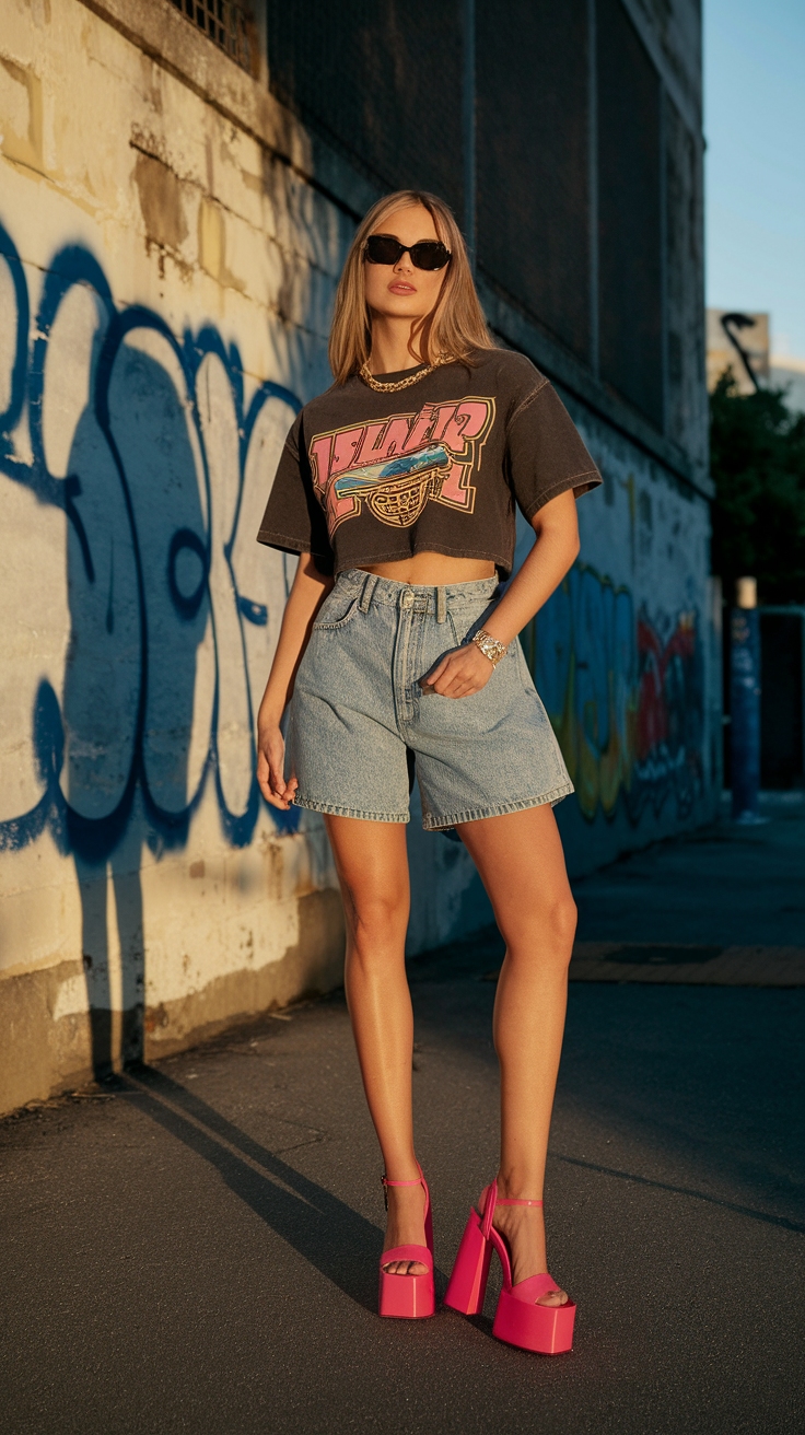 Stylish Chunky Platform Heels Outfit to Try Now outfit idea