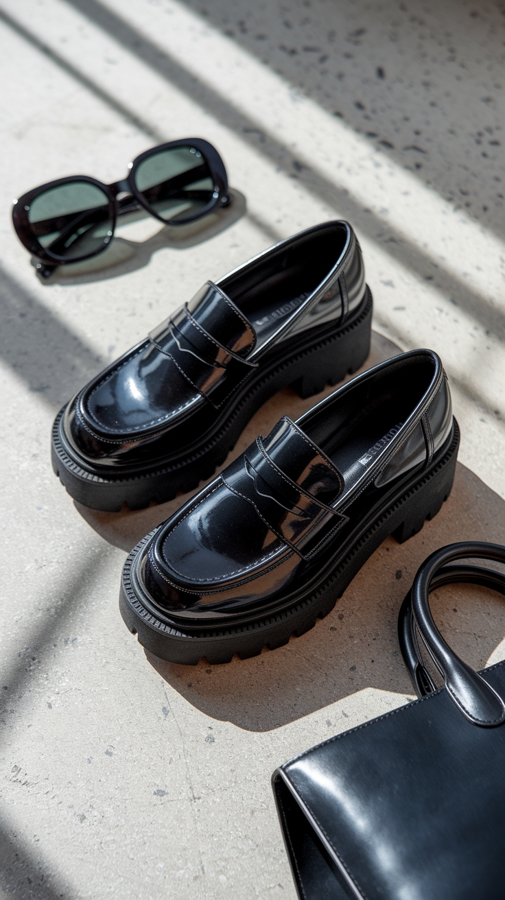 Fashionable Chunky Platform Loafers for Work and Play outfit idea